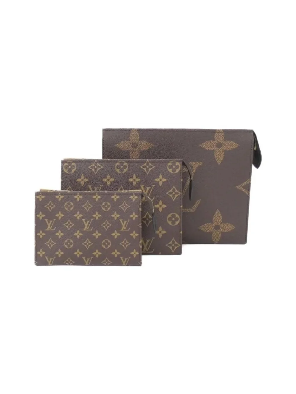 Louis Vuitton Monogram Reverse Trio Poche Toilette Pouch